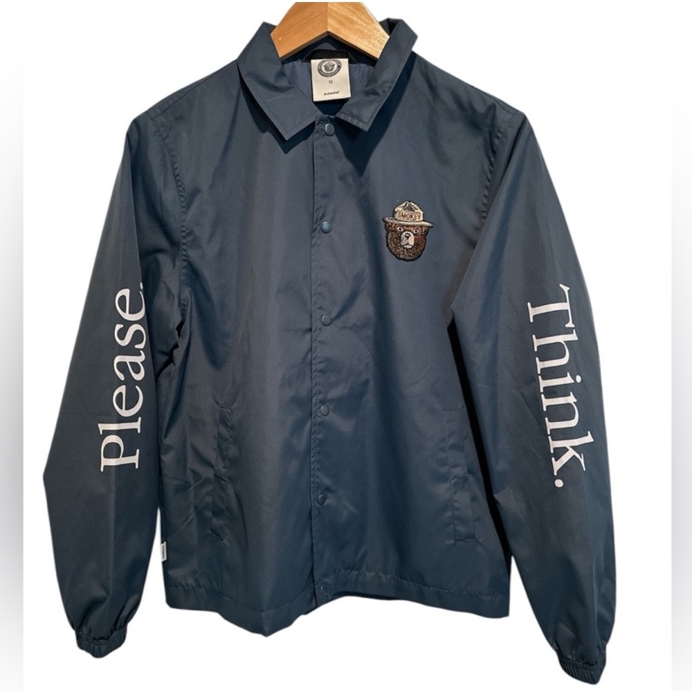 Element Wind Breaker Jacket Coat Smokey The Bear Navy NWOT Youth Boys Size 12